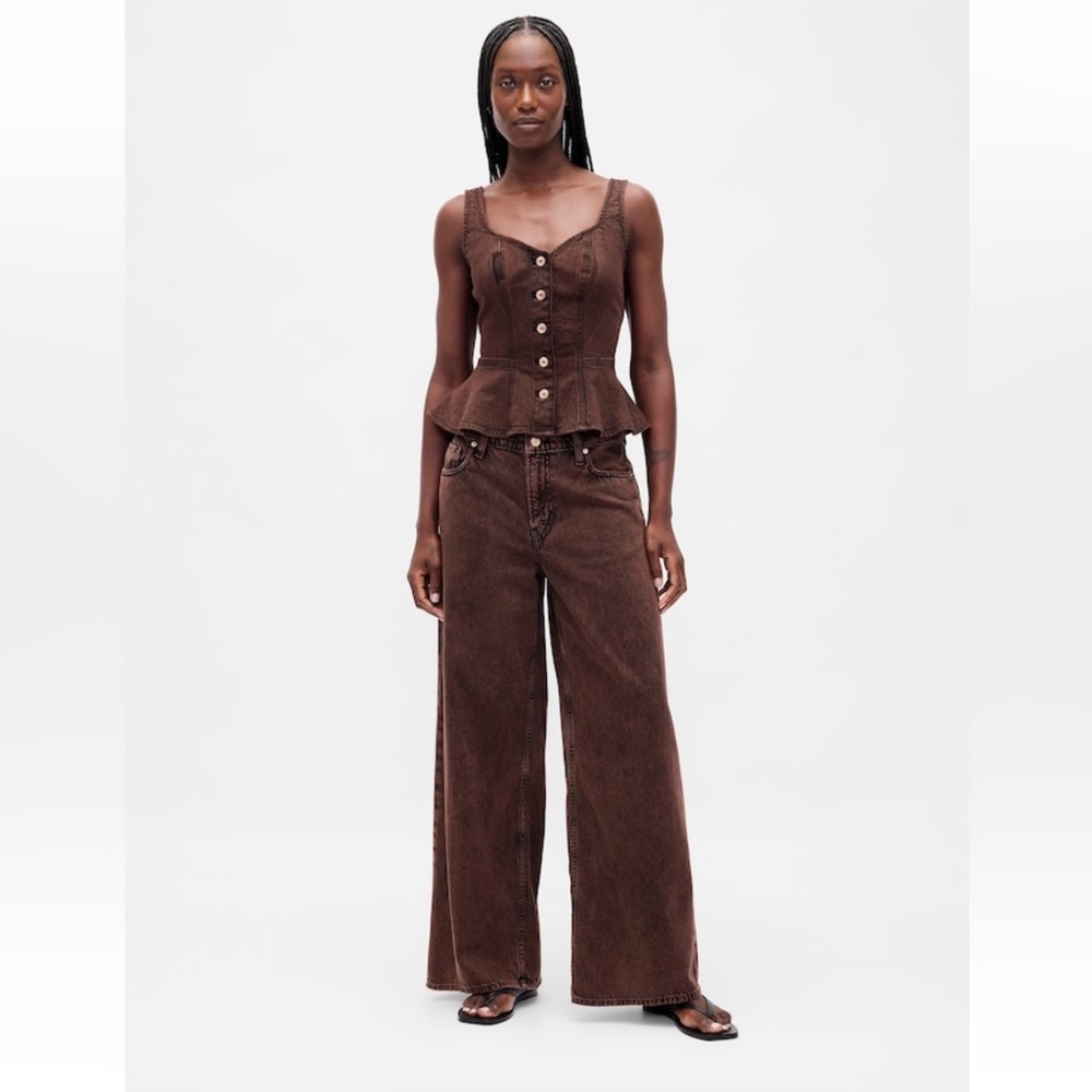 Gap Midrise Ultra Soft Baggy Jeans— Brown-28 Long NWT